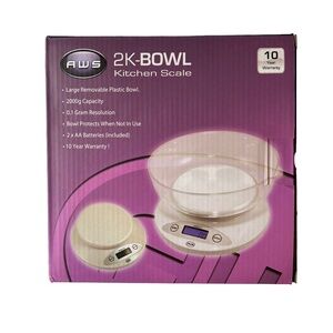 AWS Kitchen Scale 70.54oz Capacity White‎ Large Bowl Digital Precision Accurate